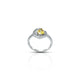 Elegant silver ring featuring a yellow heart stone.