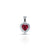 Sterling Silver Ruby Small Heart Chain Pendant