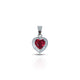 Sterling Silver Ruby Small Heart Chain Pendant