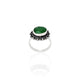 Silver Traditional Green Gem Girls Ring