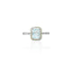 Sterling Silver Aquamarine Cushion Cut Ring for Women