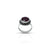 Sterling Silver Black Border Maroon Stone Ring