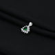 Silver Center Triangle Green and CZ Gem Stone Pendant for Girls