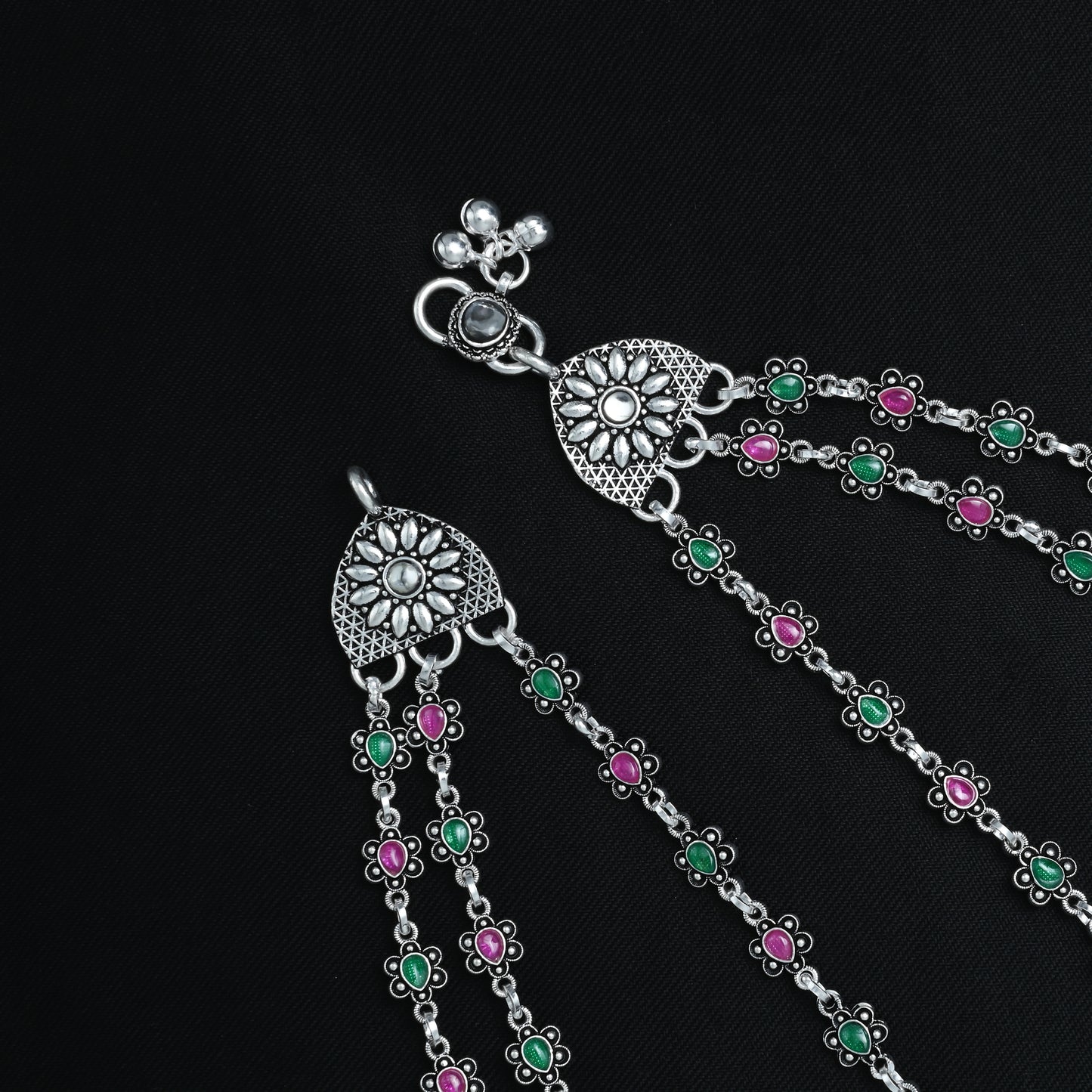 Gorgeous Silver Payal with Exquisite Peacock Design and Delicate Ghungroo Bells





