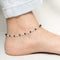 Silver Anklet with Black Beads Traditional