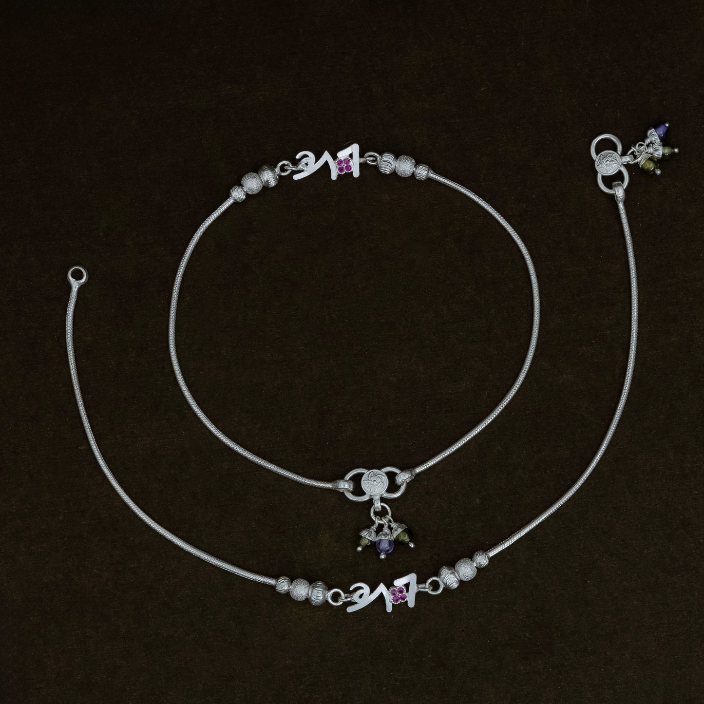 Delicate Silver Love Anklet - Designer & Lightweight for Daily Style.