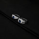 Sleek Sterling Silver Rings with Blue Center Stone - For Him & Her.