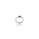 Sterling Silver Round Red Ruby Stone Ring