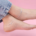 Cute Little Heart Silver Anklet