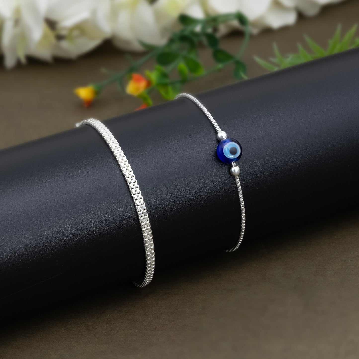 Couple Evil Eye Bracelet Combo Silver Protection & Love Gift