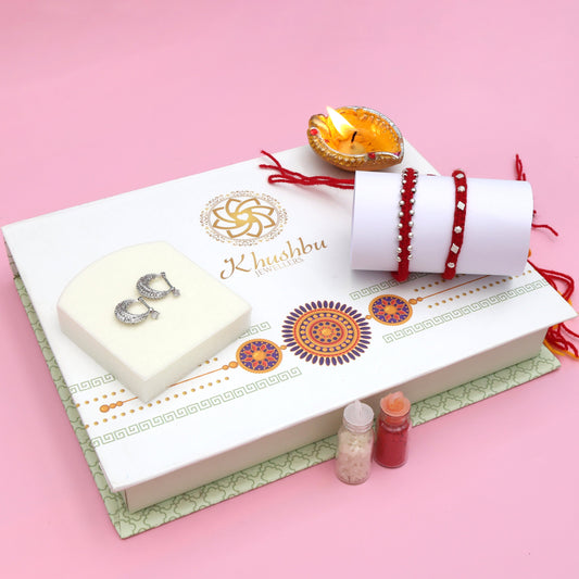Traditional Silver Rakhi Gift Combo