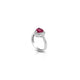 Heart Design Pink Gemstone Sterling Silver Ring