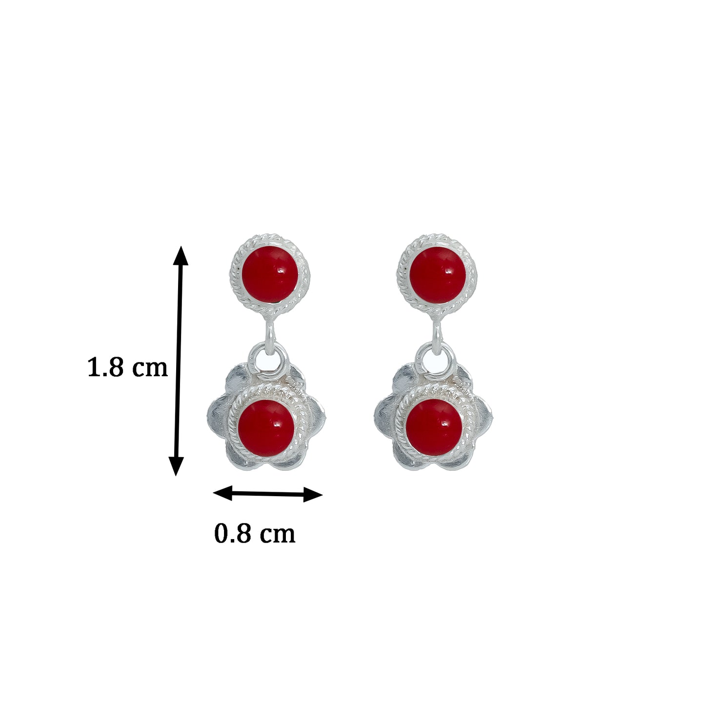 Floral Radiance Red Stone Earrings