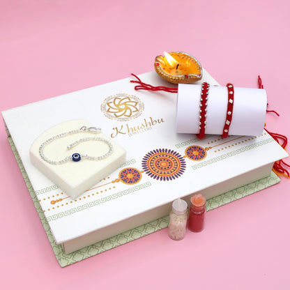 Traditional Silver Rakhi Gift Combo