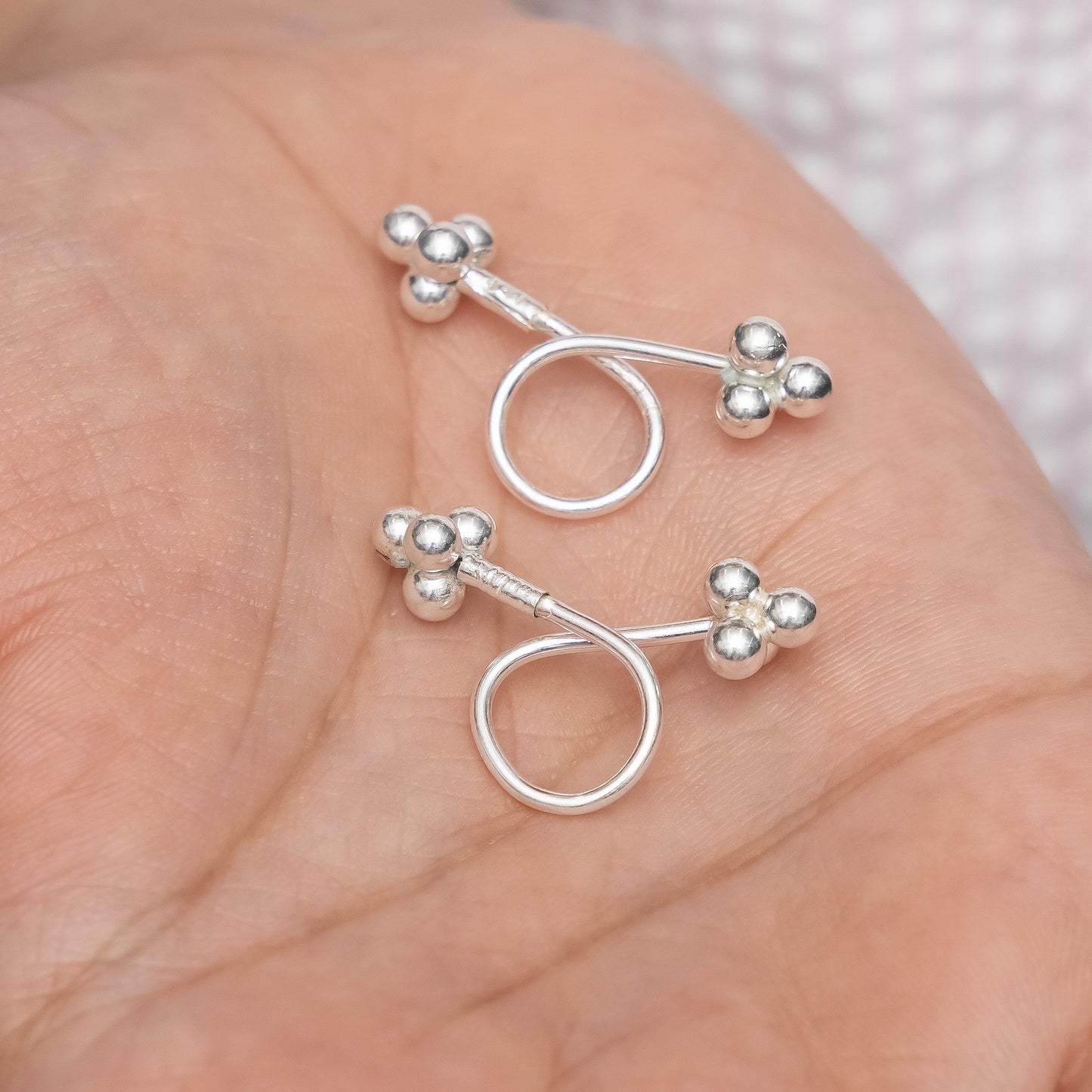 Stylish Silver Twist Hoop Earrings