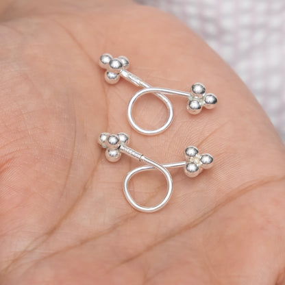 Stylish Silver Twist Hoop Earrings