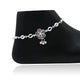 Silver Anklet with Colorful Flower, Ghungroo, and Silver Beads.