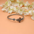 Men’s Silver Kada with Mahadev Rudraksha Lining Divine Blessing