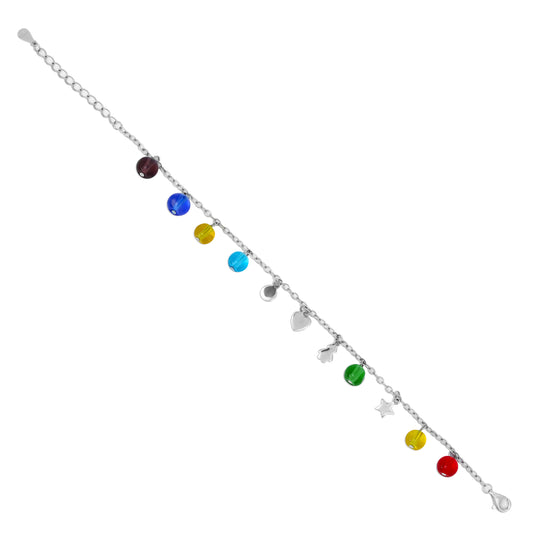 Seven Color Zircon Crystal Chain Bracelets 