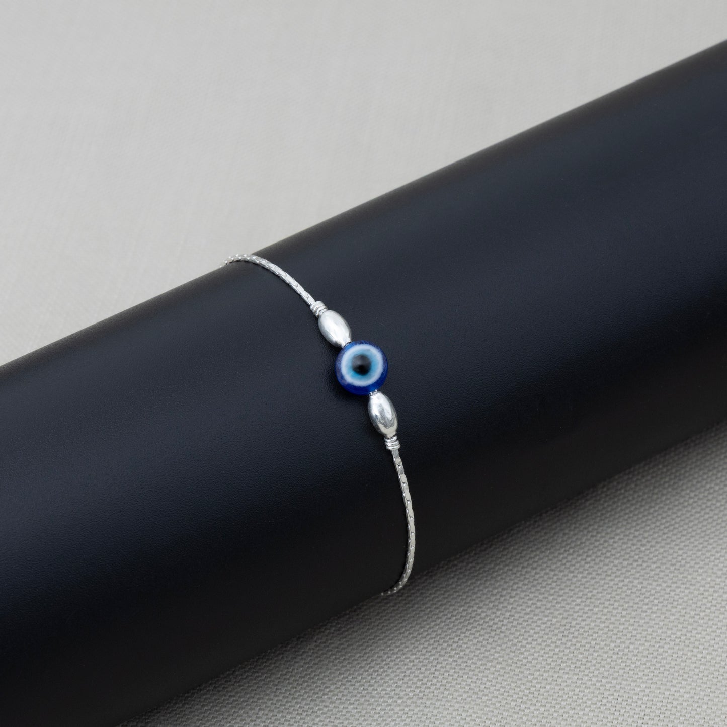 Nazar Raksha Evil Eye Sterling Silver Chain Bracelet