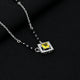 Sterling Silver Yellow Stone Square Shape Mangalsutra