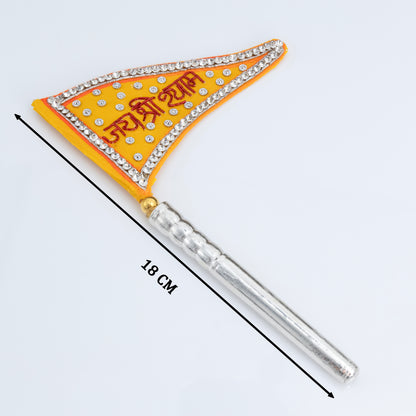 Pure Silver Jai Shree Shyam Baba Nishaan Flag Dhwaja For Worship