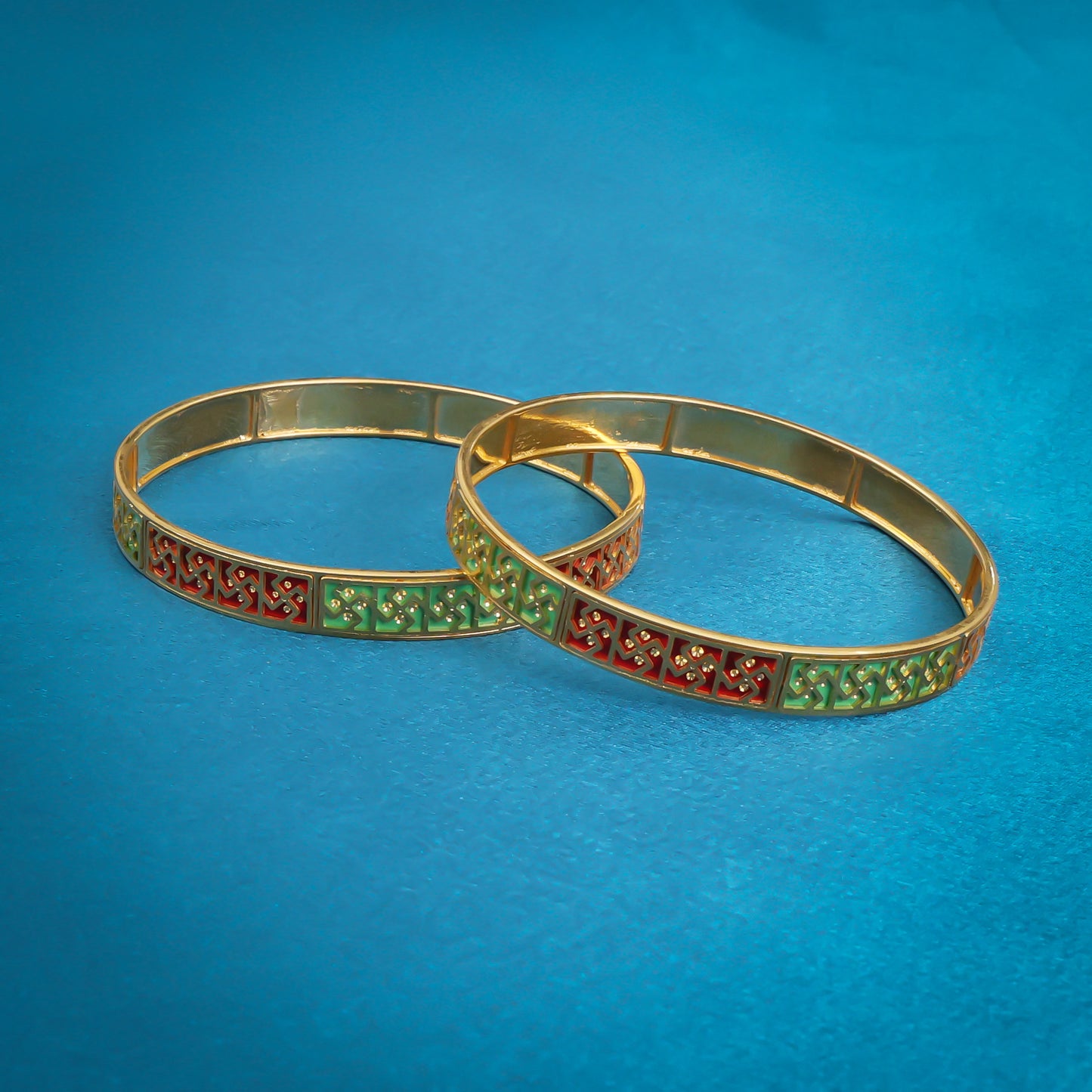 Gold-plated silver bangles with classic traditional detailing