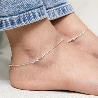 Simple Silver Chain Anklet