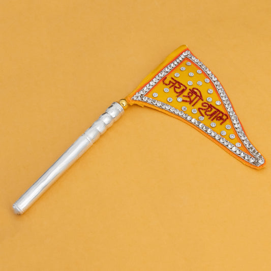 Pure Silver Jai Shree Shyam Baba Nishaan Flag Dhwaja For Worship