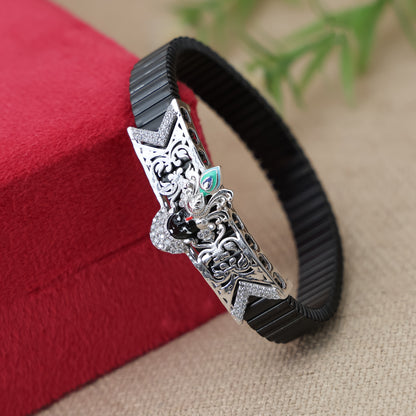 Pure Silver Krishna Design Bracelet