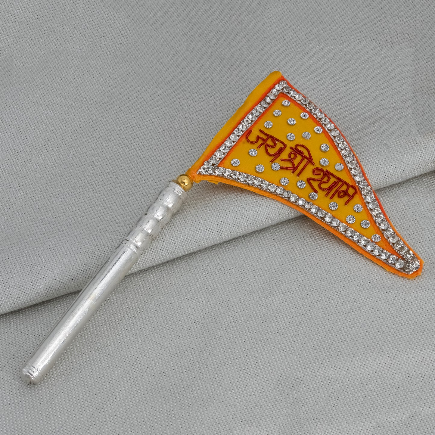 Pure Silver Jai Shree Shyam Baba Nishaan Flag Dhwaja For Worship