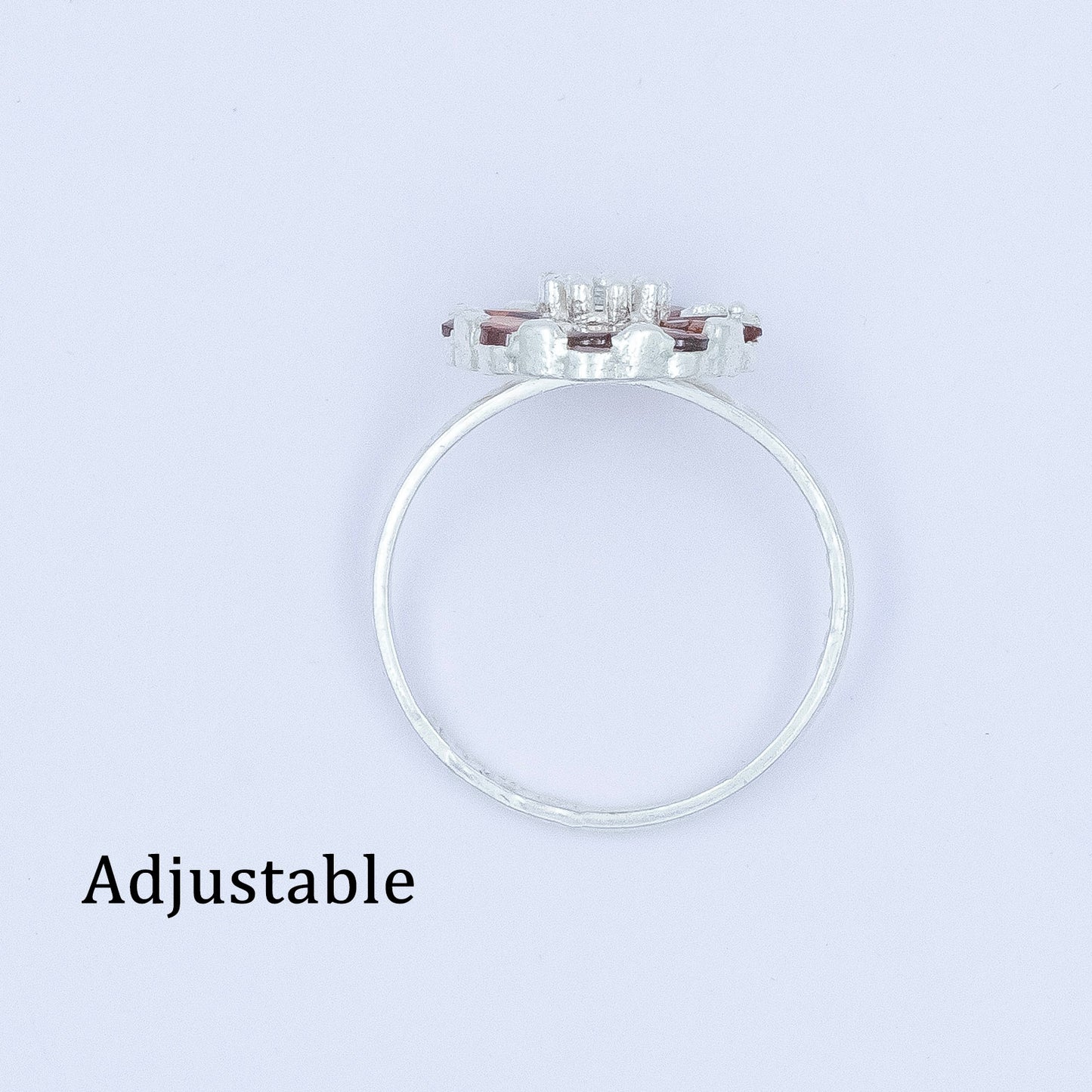 Traditional Multicolour Stone Silver Toe Ring(Bichiya)