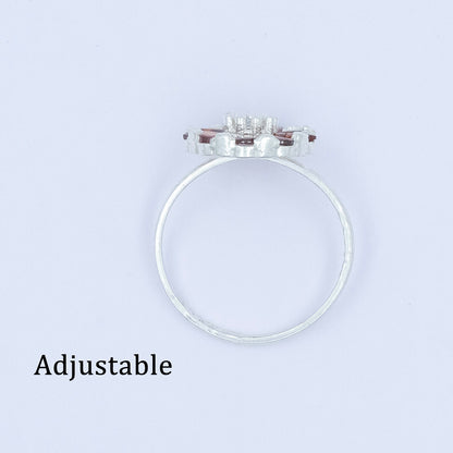 Traditional Multicolour Stone Silver Toe Ring(Bichiya)