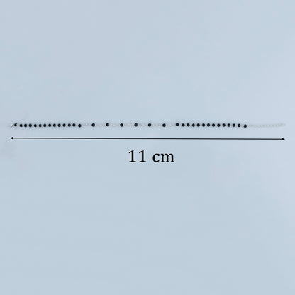 Silver Anklet with Black Beads Traditional