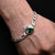 Sterling Silver Center Green Gem Stone Bracelet For Boys