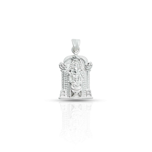 Silver pendant featuring a detailed Tirupati Balaji design