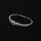 Silver Green Oval Shape Gem Stone Royal Bracelet for Girls