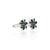 Silver White Green Gems Toe Rings