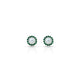 Silver Small Green Stone on Edge Flower Design Earrings for Girls