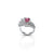 Sterling Silver Vintage "Delight of Dazzle" Simulated Ruby Ring for Women