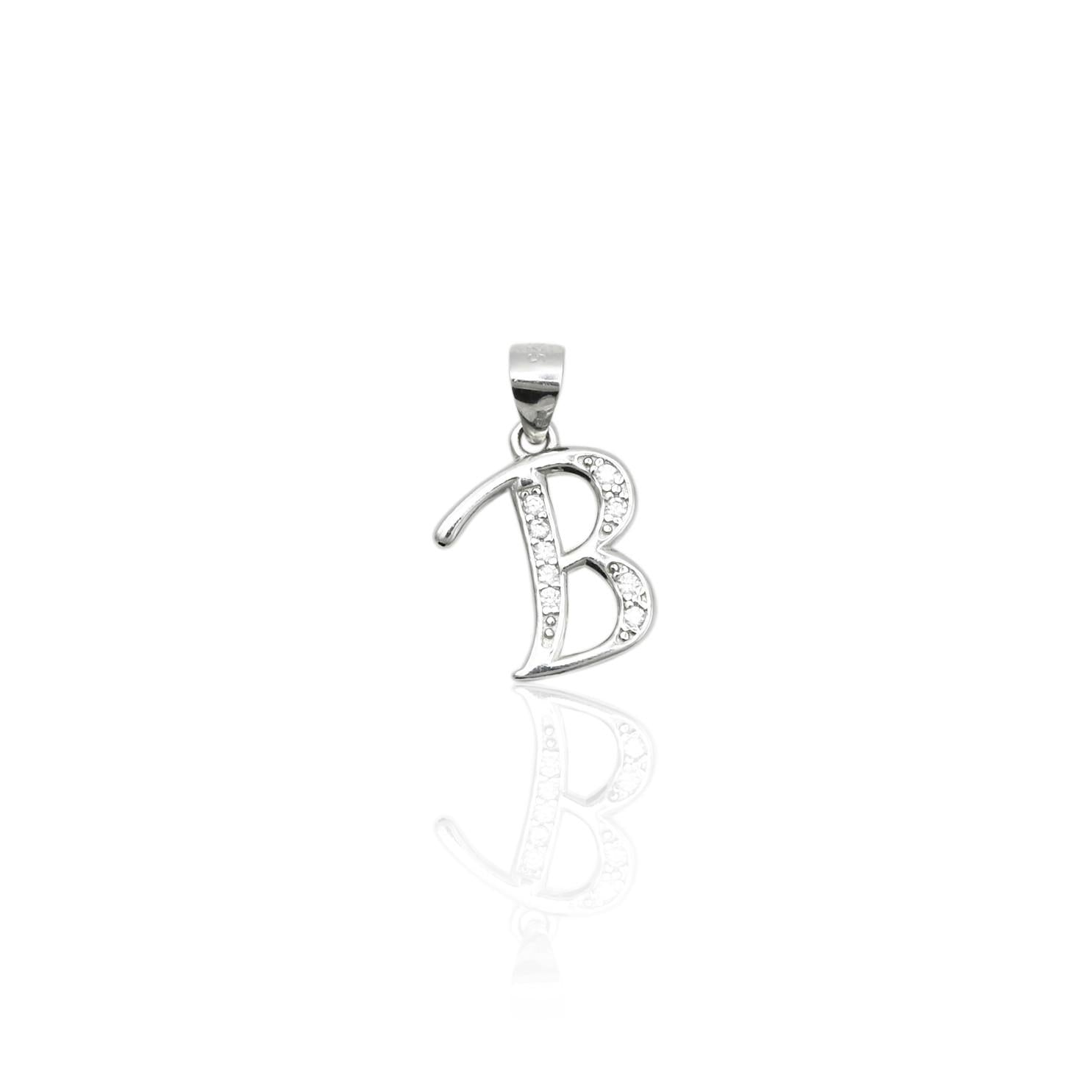 Elegant Silver Pendant with 'B' Name Symbol