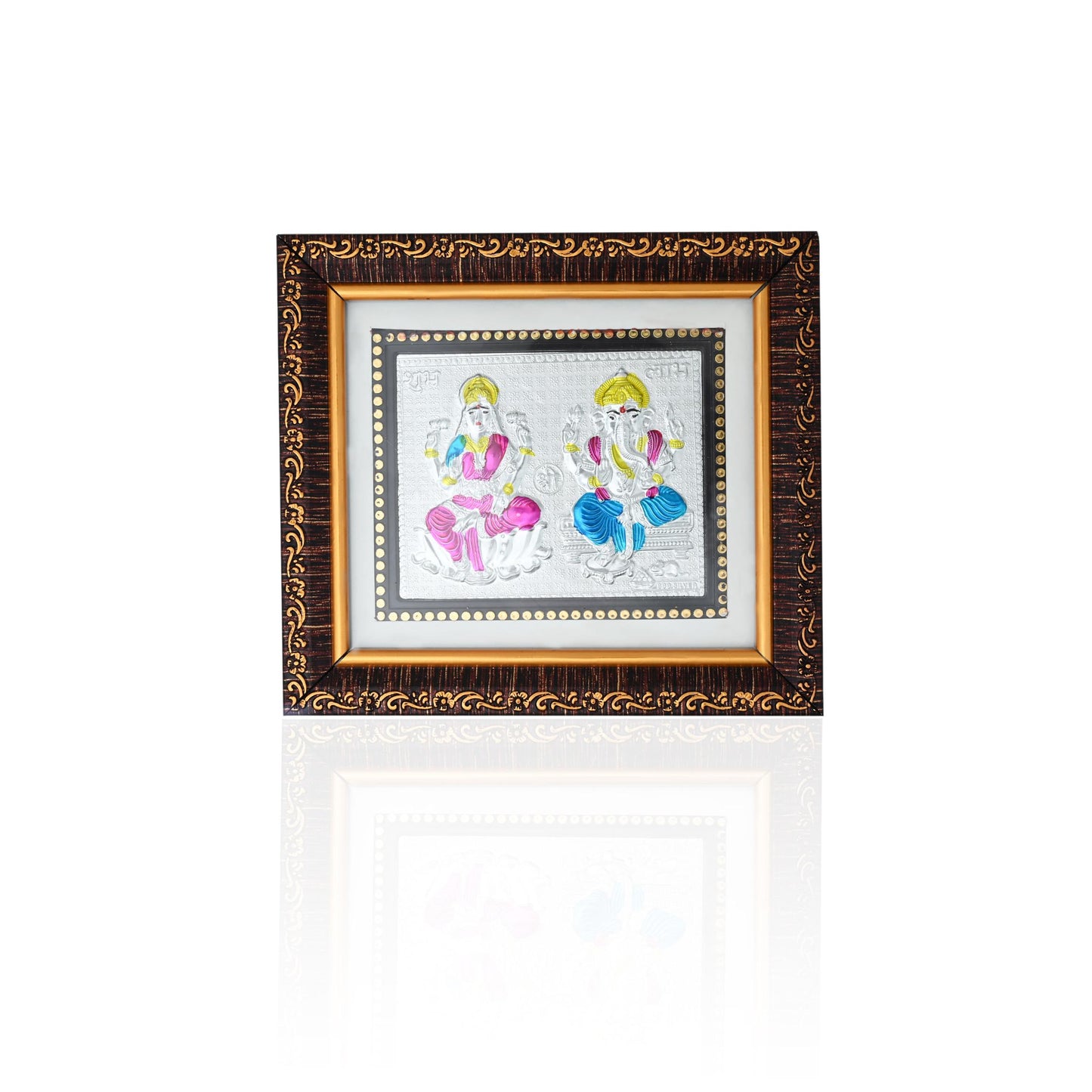 Silver Laxmi Ganesh Picture Frame - Divine Home Decor