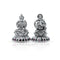 Silver Lakshmi Ganesha Murti with Purple Green Gemstone