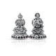 Silver Lakshmi and Ganesha statue adorned with purple and green gemstones (Diwali)