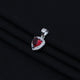 Sterling Silver Ruby Small Heart Chain Pendant