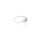 Silver Pretty Green Flower Ring