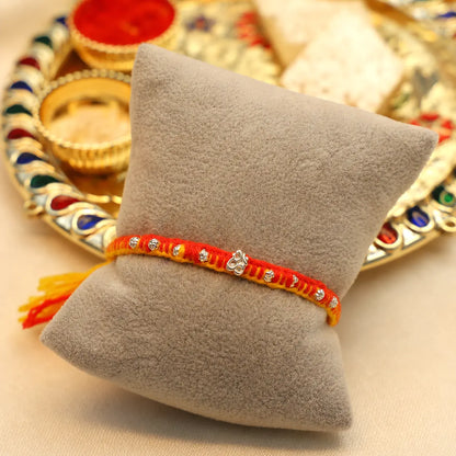 Divine Om Silver Rakhi Thread
