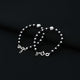 Silver black and Center Silver Bead Bracelet