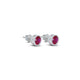 Beautiful Round Pink Stone Silver Earrings