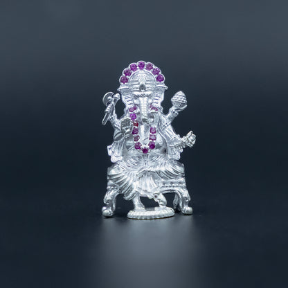 Adorn Your Home with the Divine Grace of Our Beautiful Silver Ganesha Idol